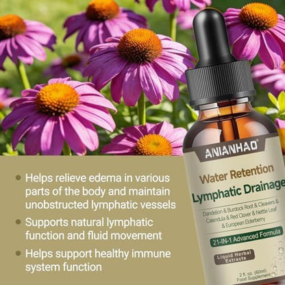 Lymphatic Drainage Drops, Water Detox, Water Balance Support, Lymphatic Drainage Supplement Promotes The Efficient Drainage of The Lymphatic System to Promote Overall Health, 60ml|B0GCK3KZL2