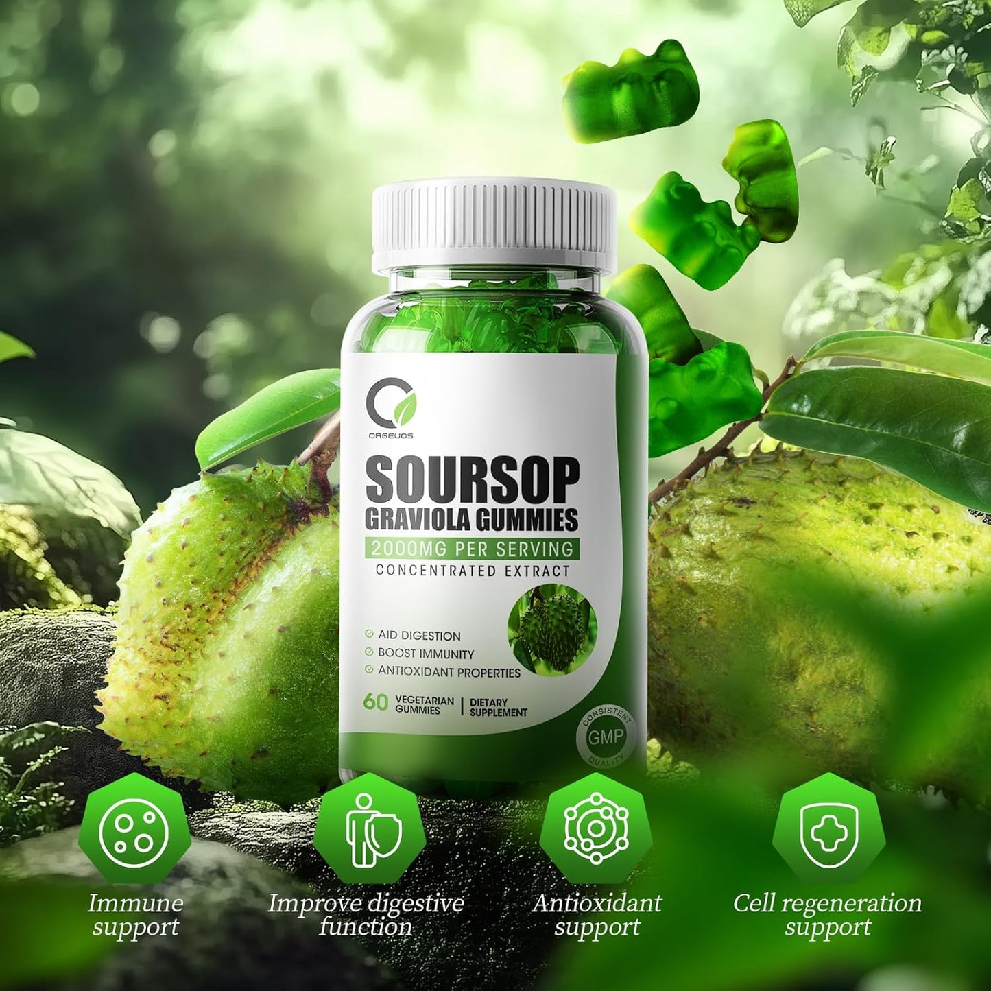 60pcs Organic Soursop Gummies