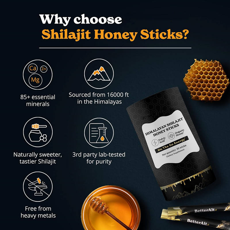 30pcs Shilajit Honey Sticks