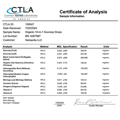 Organic 10-in-1 Soursop Extract Drops