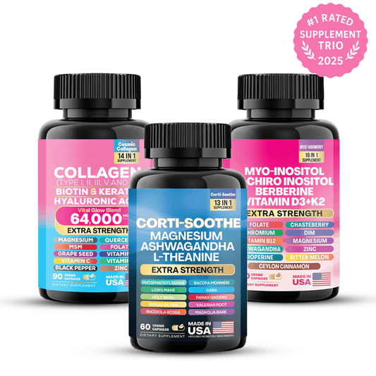 Women's AIl In One Corti-Soothe, Myo-Inositol, Collagen & Extra Strength Supplement Bundle